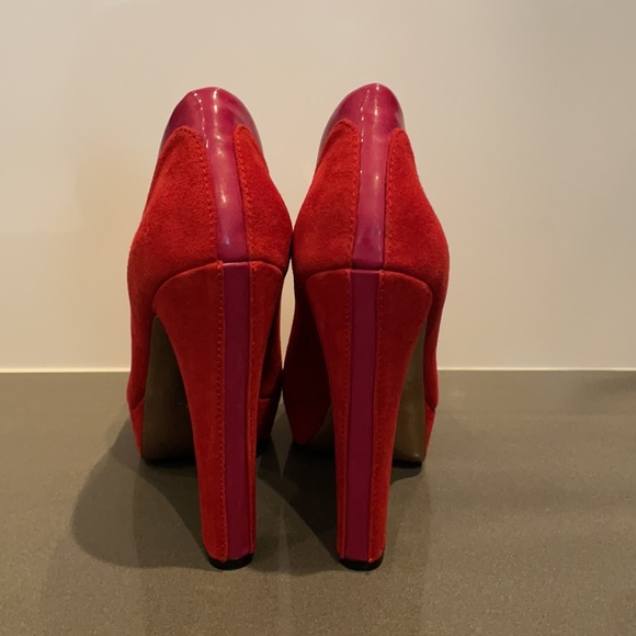BCBGeneration Red & Pink Heels - Picture 5 of 8